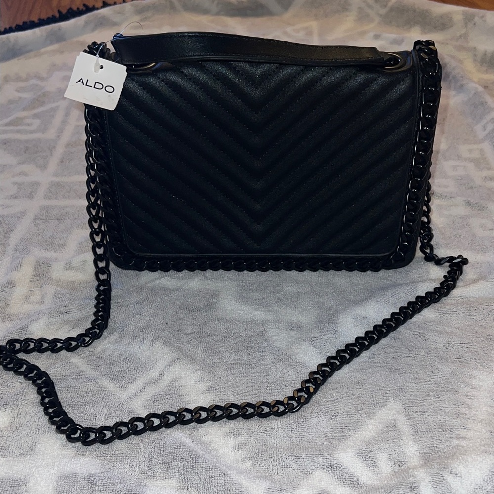 ALDO Black Chevron Crossbody Bag
